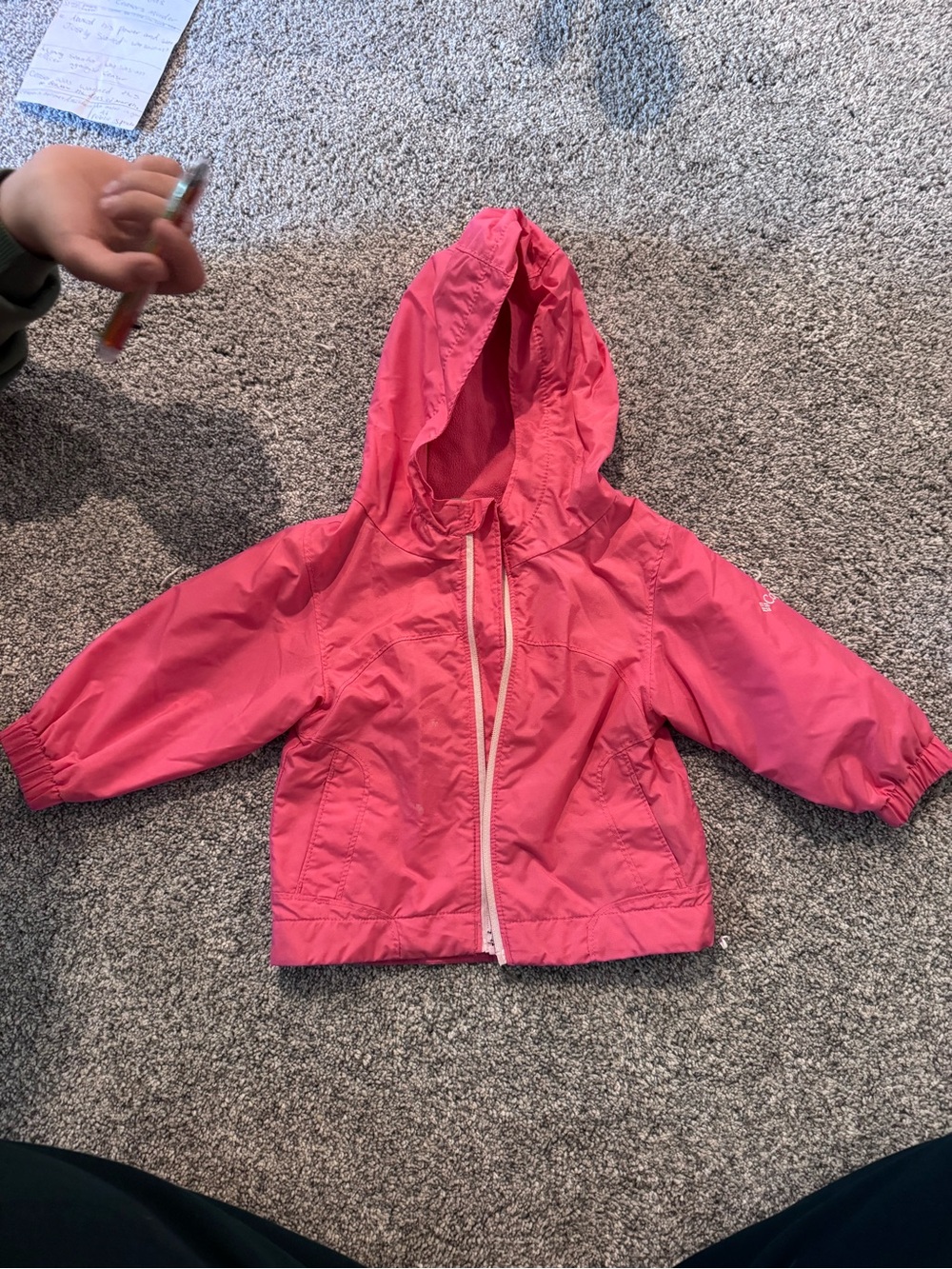 Columbia Pink Hooded Kids Rain Jacket